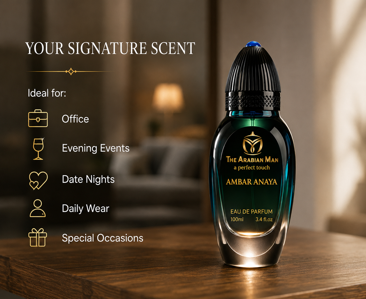 Ambar Anaya Eau de Parfume for Men | The Arabian Man 100ml