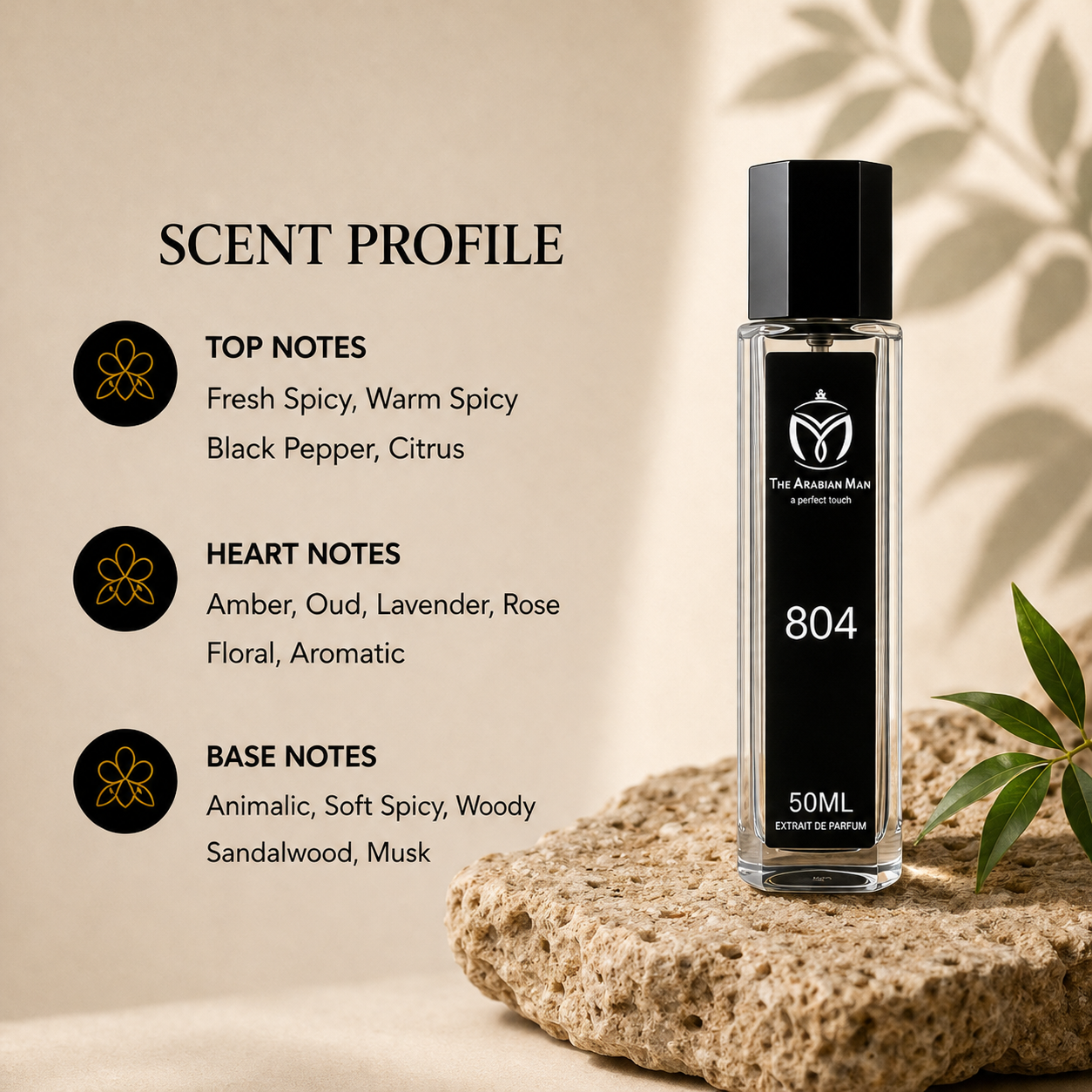 The Arabian Man 804 Oud & Amber Eau de Parfume for Men | 50ml Signature Scent